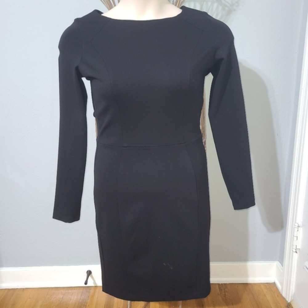 AQUA Long Sleeve Black Mini‎ Dress Size Large